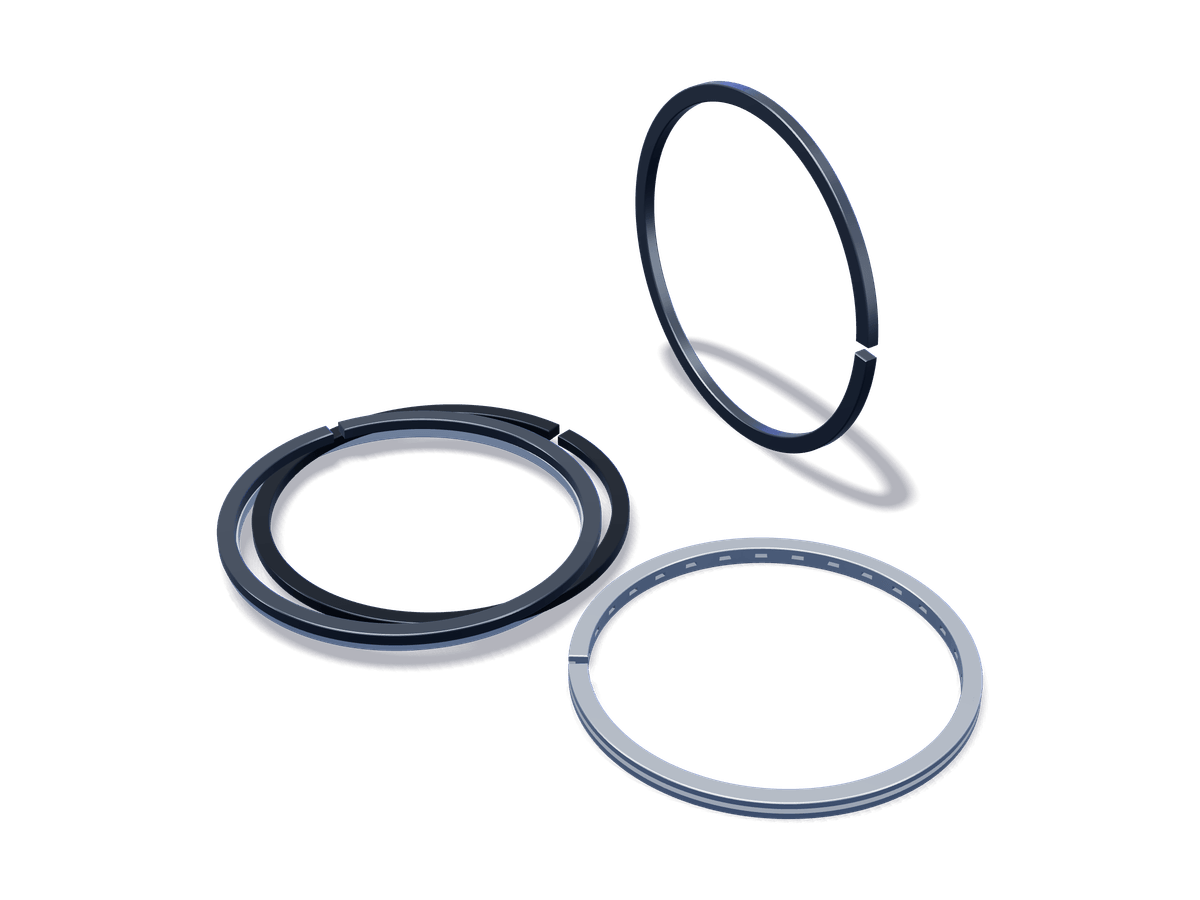 Compression rings, an oil control ring and a standing piston ring