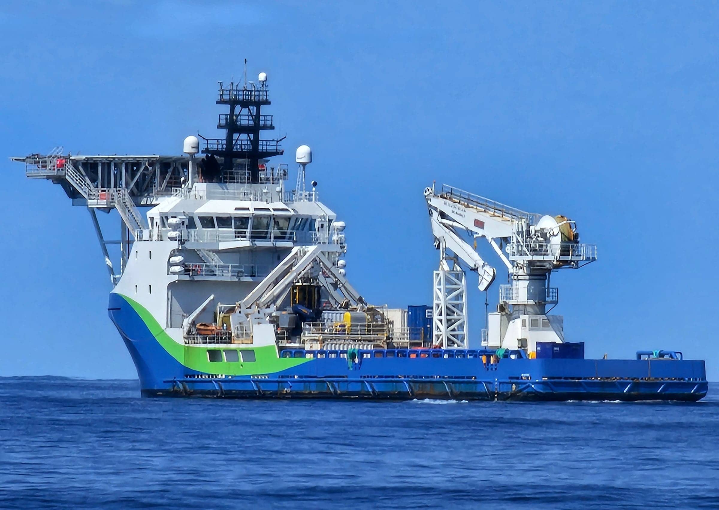 Offshore supply vessel at sea