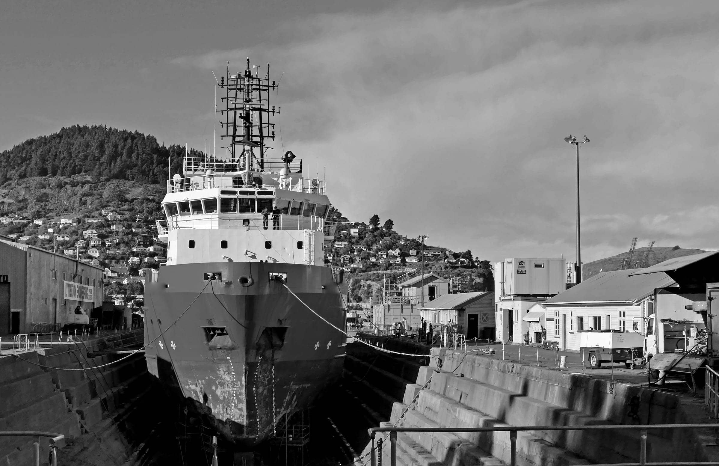 Vessel in dry dock for maintenance